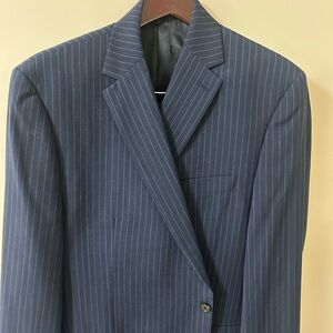Ralph Lauren Dark Blue Striped Suit Jacket